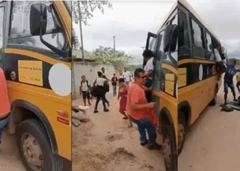 Estudantes saem por janela de ônibus após fumaça se espalhar em veículo na Bahia; aluna chegou a desmaiar