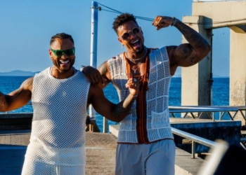 Tony Salles e Léo Santana gravam clipe juntos